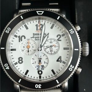 Shinola NWT & Box Runwell Sport Hurricane chronograph watch gift set 48 MM